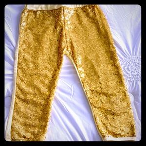 Gold sequin leggings size 6-7